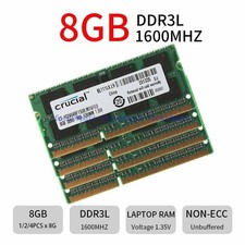 Crucial 8GB 16GB 32GB DDR3 Ram 1600 PC3L-12800S 204-Pin 1.35V SO-DIMM Laptop Lot picture
