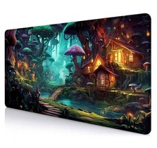 Mushroom Anime Desk Mat, Fairy Forest Large Gaming Mouse Pad for Laptop Compu... picture