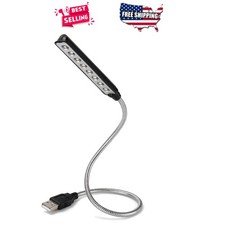 USB LED Reading Light Flexible Gooseneck Desk Lamp for Keyboard Laptop Black picture