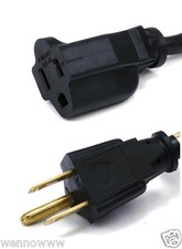 10x 1ft 16AWG short Power Extension Cord Cable 13A125V Nema 5-15r 3 prong Black  picture