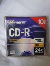 10 PK. New Memorex CD-R Recordable Compact Discs 700MB 80 Min. 24X Multi Speed picture