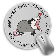 Funny Opossum Possum Small Round Travel Mouse Pad Desk Accessory 8.6x8.6 Inch picture