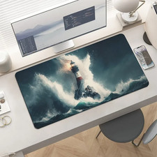 Stormy Lighthouse Ocean Art Desk Mat 90x40cm Gaming Keyboard Mouse Pad Art Decor picture