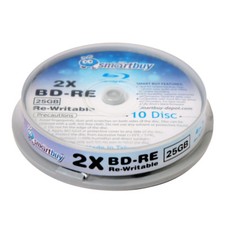 20 Pack Smartbuy 2x 25GB Blue Blu-ray BD-RE Rewritable Branded Logo Blank Disc picture