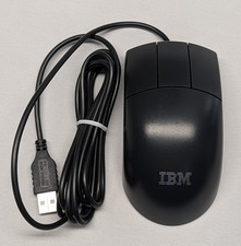 Vintage IBM M-UY101 Mouse Wired Optical Black 03N6668 03N6669 3-Button 630 N/O picture