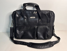 Compu Case Black Leather Laptop Computer Bag picture