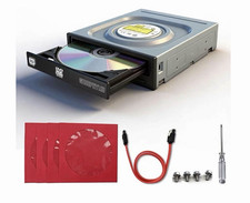 Internal Desktop SATA CD/DVD Optical Drive 52x Read Silver/Black Mac PC Light picture