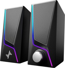 Bluedee Computer Speakers for Desktop PC, Plug & Play USB Speaker with 2 Speaker picture