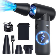 Electric Portable Air Duster 180000RPM Brushless Motor No Canned Air Jet Fan for picture