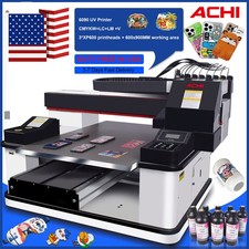 Flatbed 6090 UV Printer 3pcs XP600 PrintHead 3D Emboss Cylindrical Print  Rotary picture