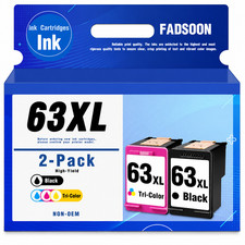 FADSOON® 2PK 63XL Ink Cartridges for HP OfficeJet 5200 5220 5230 Envy 4520 4516 picture