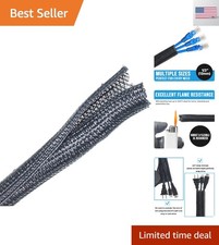 6.5ft - 1/2 inch Cord Protector Wire Loom Tubing Cable Sleeve Split Sleeving ... picture