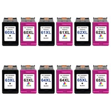 Ink Cartridge Black/Color For HP 60XL #61XL #63 XL #65 XL #62 XL-With New Chip picture