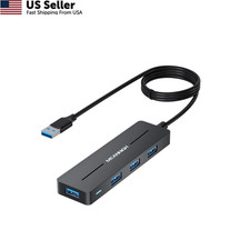 USB 3.0 Hub 4 Port Ultra Slim Data Expander 4FT Long Cable MacBook PC From USA  picture