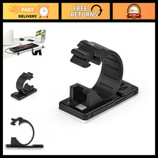Adhesive Cable Management Clips - 100 Pack, Black, Sticky, TAA Compliant, Organi picture