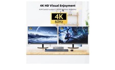 KCEVE DP HDMI USB 3.0 KVM Switch 2 Computer 2 Monitors, Dual Monitor - Black 4k picture