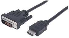 Manhattan HDMI to DVI-D 24+1 Cable, 1.8m, Male to Male, Black, Dual Link, Compat picture