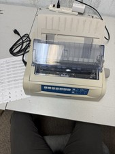 Working, Clean, Hardly Printed On Oki490 With Ethernet Input Dot Matrix Printer picture