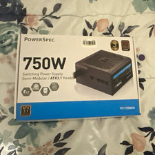 PowerSpec PS1 750BSM 750W ATX Semi-Modular PSU 100-240V Black 1 Fan picture