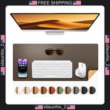 Desk Mat Cork & Leather Reversible 25.6x13.7 Inches Office/Home Protector picture
