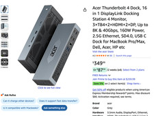 New Acer Thunderbolt ODK490 with AC ADAPTER 16 in 1 Docking Station  picture