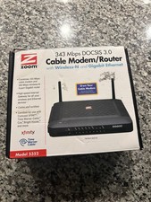 Zoom 5352 DOCSIS 3.0 Cable Modem & Wireless-N Router 343 Mbps 4-Port Gigabit NIB picture