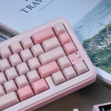 164 Keys PBT Doubleshot Cherry Profile Sakura Pink Translucent Keycaps Set picture