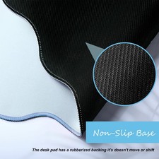 Blue Scalloped Desk Mat Waterproof 31.5 x 15.8 Inches Large Mouse Pad Mat picture