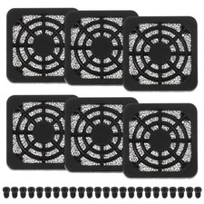 6Pcs 40mm Fan Filter Grill Plastic Ventilation Grill Cover with Screws, Black picture