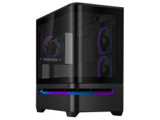 ASUS Prime AP202 ARGB Black mATX case with fully tempered curved glass, supports picture