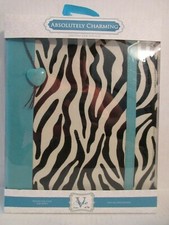 Vivitar Portfolio Case for iPad & Tablet Zebra Print Turquoise w Heart Charm picture