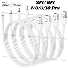 USB Cable Charger Wire Cord 3Ft 6Ft For iPhone 14 13 12 11 Pro XR X 8 7 6 5 Lot picture