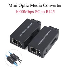 1Pair Fiber Media Converter Gigabit 100/1000Mbps 20Km SC to RJ45 Port picture
