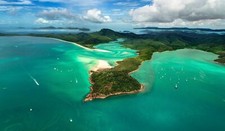 Landscape nature hills boat ship sky new zealand aerial Custom Gaming Mat Desk picture