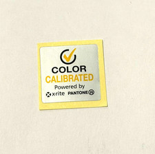 1 x Color Calibrated by x-rite Pantone Sticker Label Decal 18mmx18mm picture