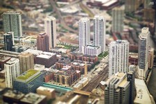 Landscape architecture building house tilt shift city Custom Gaming Mat Desk picture