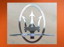 1 pcs Sticker for Maserati Skylake Silver Chrome Logo Decal Badge 45mm x 40mm  picture