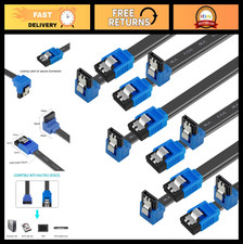6 Pack SATA III Cable 6Gbps 90 Degree Right Angle Locking Latch 18 Inch HDD SSD picture