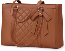 RAINSMORE Laptop Bag for Women 15.6 Inch Work Tote Bags Waterproof Leather picture