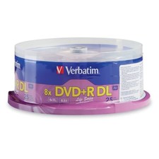 Verbatim LifeSeries DVD+R DL 8.5GB 8X 25 Pack Purple Branded Surface Disc picture