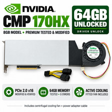 NVIDIA CMP 170HX 8GB AI Compute GPU 64GB – FULLY TESTED + PCIe 2.0 x16 MOD + FAN picture