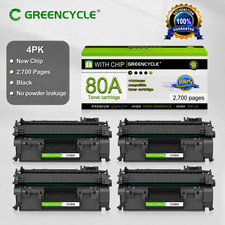 4PK CF280A 80A Laser Toner Cartridge For HP LaserJet Pro 400 M401A M401DW M425DN picture