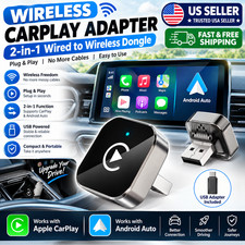2-in-1 Wireless CarPlay Adapter Wired to Wireless Dongle Plug & Play picture