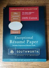 Southworth 100% Cotton Exceptional Resume Paper 24 lb 8-1/2 x 11 81 Sheets Ivory picture