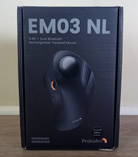 ProtoArc EM03 NL Ergonomic Rechargeable Wireless Trackball Mouse Gray Bluetooth picture