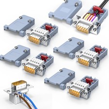 5Pack DB9 Breakout Connector Male, RS232/RS485 Serial adapters,D-SUB 9-pin Ma... picture