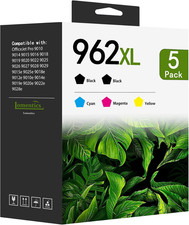 LOMENTICS 962XL Ink Cartridges 5-Pack 2 Black Cyan Magenta Yellow HP picture