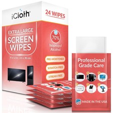 iCloth XL Wipe 9x12 Inch Electronics Cleaning 1 Count (Pack of 24), White picture