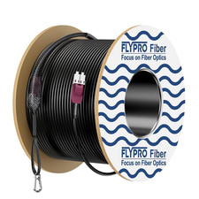 - 50M/164Ft OM4 LC to LC Outdoor Fiber Patch Cable Industrial TPU, Direct Burial picture