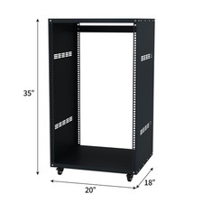 Heavy Duty 16U AV Rack Stand with Caster Wheels for Network and Studio Equipment picture